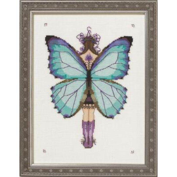 NC244 Nora Corbett Схема для вишивки рахунковим хрестиком - Мис Аврора Морфо Miss Aurora Morpho 16x22 см, папір