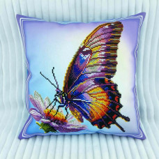 НД_249 Virena Заготовка для вишивки бісером - Наволочка декоративна Метелик 31x31 см, габардин