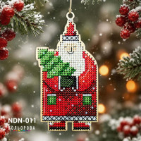 NDN-011 Кольорова Набір для вишивки нитками по дереву - Дарувальник дива, 6х11 см