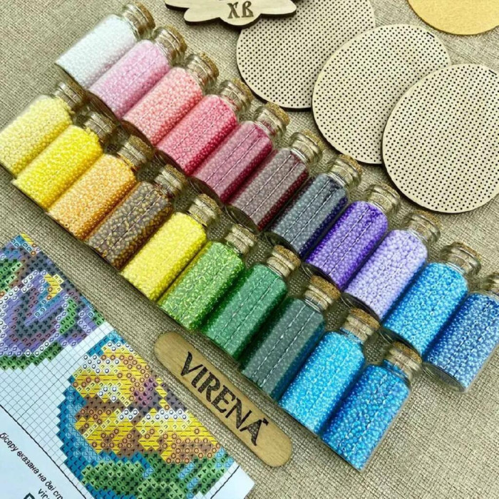 НІП_402 Virena Дерев'яна заготовка для вишивки бісером - Великодні міні-іграшки 6,6смx8,6 см (3 шт)