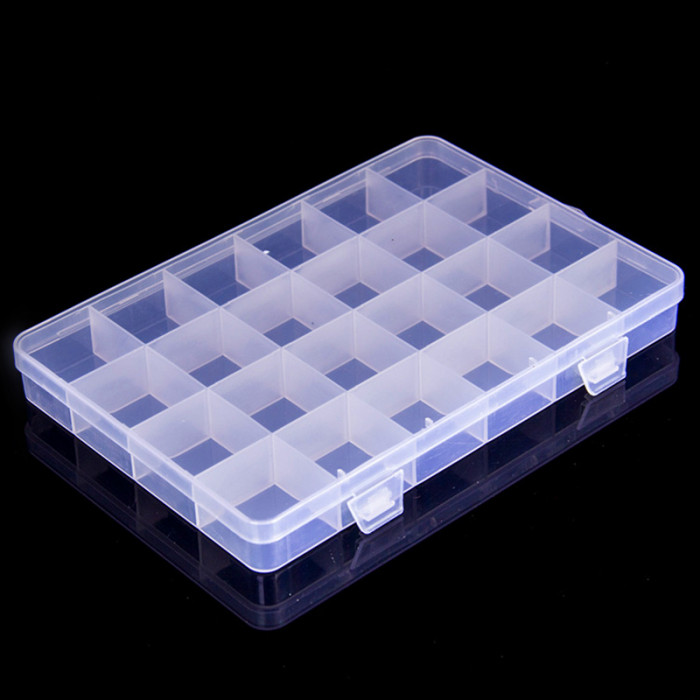 Органайзер для рукоділля 24 клітинки 19,5х13,5х2 см прямокутний білий пластик (низький)