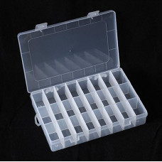 Органайзер для рукоділля 24 клітинки зі знімними перегородками 19,5х13х3,5 см, білий пластик