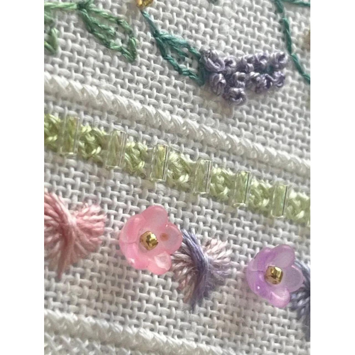 П-1 Леля Набір для вишивки декоративними стібками - Колібрі та гліцинія 20x30 см, Sotema Ecru 30ct