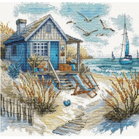 P067 AVA Набір для вишивки хрестиком - Наш пляж 24x23 см, Aida 16