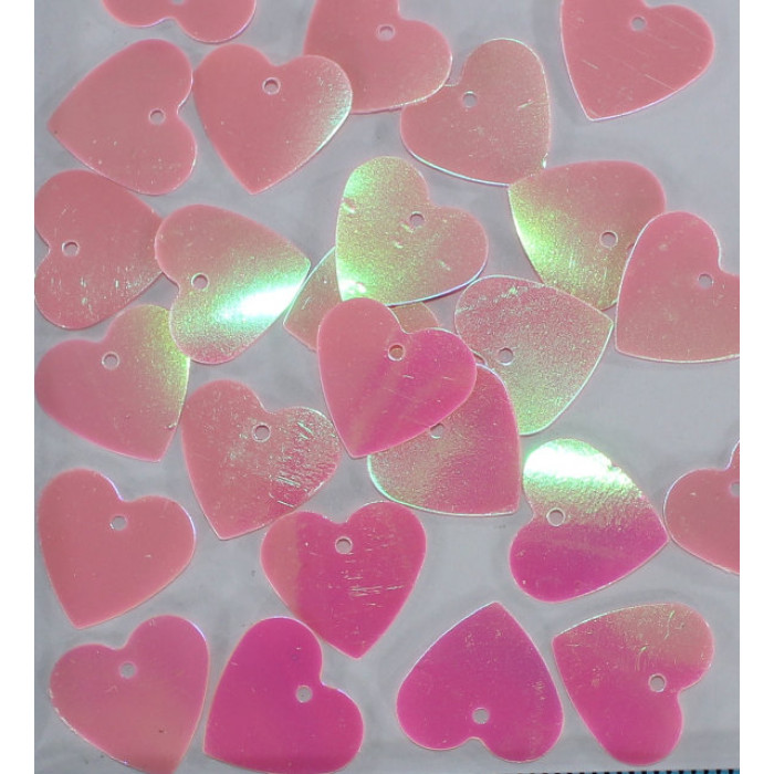 Паєтки №04 сердечка (рожеві) 14*14 мм 5 грам/уп. СпаркБидс (Spark Beads)