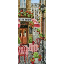 PCE0813 Anchor Набір для вишивки рахунковим хрестиком - Французьке місто French City Scene 32x14 см, Aida 16