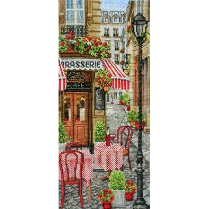 PCE0813 Anchor Набір для вишивки рахунковим хрестиком - Французьке місто French City Scene 32x14 см, Aida 16