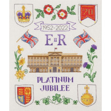 PCE2270 Anchor Набір для вишивки рахунковим хрестиком - Платиновий Ювілей Platinum Jubilee 9x9 см, Aida 14