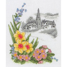 PCE560 Anchor Набір для вишивки рахунковим хрестиком - Весняні дні Spring Days 19,5x16 см, Aida 14