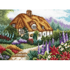 PCE593 Anchor Набір для вишивки рахунковим хрестиком - Котедж Cottage Garden In Bloom 20x25 см, Aida 16