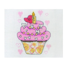 PCE755 Anchor Набір для вишивки рахунковим хрестиком - Міні кекс Mini Cupcake 8x11 см, Aida 16