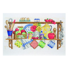 PCE757 Anchor Набір для вишивки рахунковим хрестиком - Кухонна полиця The kitchen shelf 20x38 см, Aida 16