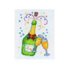 PCE761 Anchor Набір для вишивки рахунковим хрестиком - Шампанське Champagne 11x8 см, Aida 16