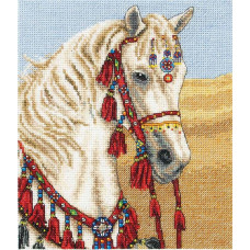 PCE764 Anchor Набір для вишивки рахунковим хрестиком - Арабський скакун Arabian Horse 20x16 см, Aida 16