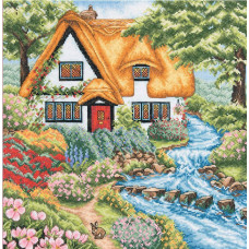 PCE959 Anchor Набір для вишивки рахунковим хрестиком - Котедж біля річки Cottage Stream 31x31 см, Aida 16