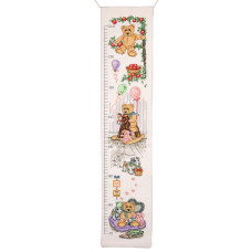PCE962 Anchor Набір для вишивки рахунковим хрестиком - Тедді ростомір Teddy Height Chart 78x14 см, Aida 14