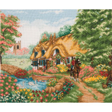 PCE967 Anchor Набір для вишивки рахунковим хрестиком - Життя в селі Village Life 25x31 см, Aida 16
