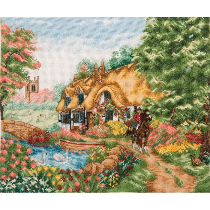 PCE967 Anchor Набір для вишивки рахунковим хрестиком - Життя в селі Village Life 25x31 см, Aida 16