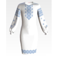 ПД017пБ40нн Барвиста вишиванка Заготовка для вишивки - Сукня для дівчинки 9-12 років, габардин, білий