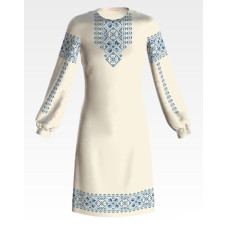 ПД018шМ40нн Барвиста вишиванка Заготовка для вишивки - Сукня для дівчинки 9-12 років, шовк, бежевий