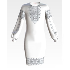 ПД019хБ40нн Барвиста вишиванка Заготовка для вишивки - Сукня для дівчинки 9-12 років, батист, білий