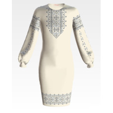 ПД019шМ40нн Барвиста вишиванка Заготовка для вишивки - Сукня для дівчинки 9-12 років, шовк, бежевий