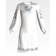 ПД020хБ40нн Барвиста вишиванка Заготовка для вишивки - Сукня для дівчинки 9-12 років, батист, білий