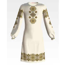 ПД022хМ40нн Барвиста вишиванка Заготовка для вишивки - Сукня для дівчинки 9-12 років, батист, бежевий