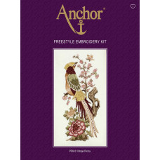 PE643 Anchor Набір для вишивки гладдю - Вінтажні Піони Vintage Peony 27x13 см, рівномірка