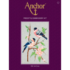 PE651 Anchor Набір для вишивки гладдю - Снігурі Bullfinches 36x16 см, рівномірка