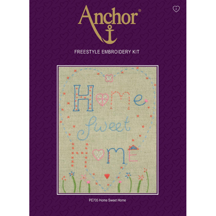 PE705 Anchor Набір для вишивки гладдю - Дім Милий Дім Home Sweet Home 36x39 см, рівномірка