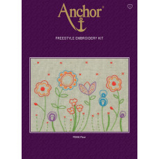 PE900 Anchor Набір для вишивки гладдю - Квіти Fleur 20x26 см, рівномірка