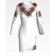 ПЛ-086+низ Плаття жіноче, атлас-коттон, білий. Барвиста вишиванка. Заготовка для вишивки бісером