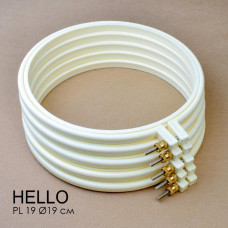 PL 19 кремові П'яльця пластикові з гвинтом, круглі, d = 19 см, Hello