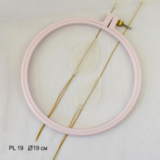 PL 19 см світло-рожеві Пяльця пластиковые с винтом, круглые, d = 19 см. Hello