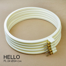 PL 24 кремові П'яльця пластикові з гвинтом, круглі, d = 24 см, Hello