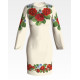 ПЛ011кМнннн Барвиста вишиванка Заготовка для вишивки - Сукня жіноча Пристрасні троянди, фіалки р.42-54 атлас, бежевий