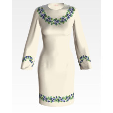 ПЛ025кМнннн Барвиста вишиванка Заготовка для вишивки - Сукня жіноча Незабудки р.42-54 атлас, бежевий