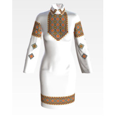 ПЛ028пБнннн Барвиста вишиванка Заготовка для вишивки - Сукня жіноча Прикарпаття р.42-54 габардин, білий