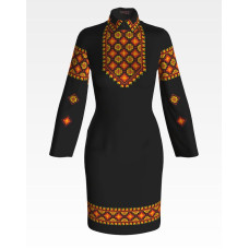 ПЛ028шЧнннн Барвиста вишиванка Заготовка для вишивки - Сукня жіноча Прикарпаття р.42-54 шовк, чорний