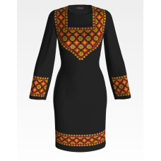 ПЛ029шЧнннн Барвиста вишиванка Заготовка для вишивки - Сукня жіноча Прикарпаття р.42-54 шовк, чорний