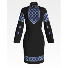 ПЛ031лЧнннн Барвиста вишиванка Заготовка для вишивки - Сукня жіноча Ніжність р.42-54 льон, чорний