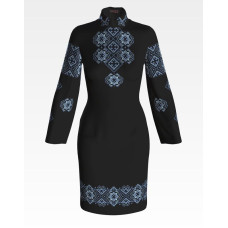 ПЛ034шЧнннн Барвиста вишиванка Заготовка для вишивки - Сукня жіноча Кучерява безмежність р.42-54 шовк, чорний