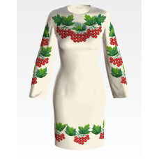 ПЛ037лМнннн Барвиста вишиванка Заготовка для вишивки - Сукня жіноча Калина р.42-54 льон, бежевий