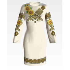 ПЛ038лМнннн Барвиста вишиванка Заготовка для вишивки - Сукня жіноча Сонячна р.42-54 льон, бежевий