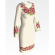 ПЛ042кМнннн Барвиста вишиванка Заготовка для вишивки - Сукня жіноча Маки рожеві р.42-54 атлас, бежевий