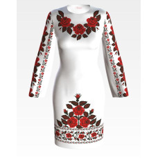 ПЛ043лБнннн Барвиста вишиванка Заготовка для вишивки - Сукня жіноча Весільні пари р.42-54 льон, білий