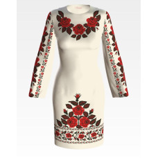 ПЛ043лМнннн Барвиста вишиванка Заготовка для вишивки - Сукня жіноча Весільні пари р.42-54 льон, бежевий