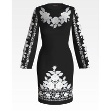 ПЛ044лЧнннн Барвиста вишиванка Заготовка для вишивки - Сукня жіноча Весільні пари р.42-54 льон, чорний