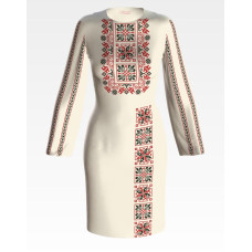 ПЛ046кМнннн Барвиста вишиванка Заготовка для вишивки - Сукня жіноча Берегиня р.42-54 атлас, бежевий